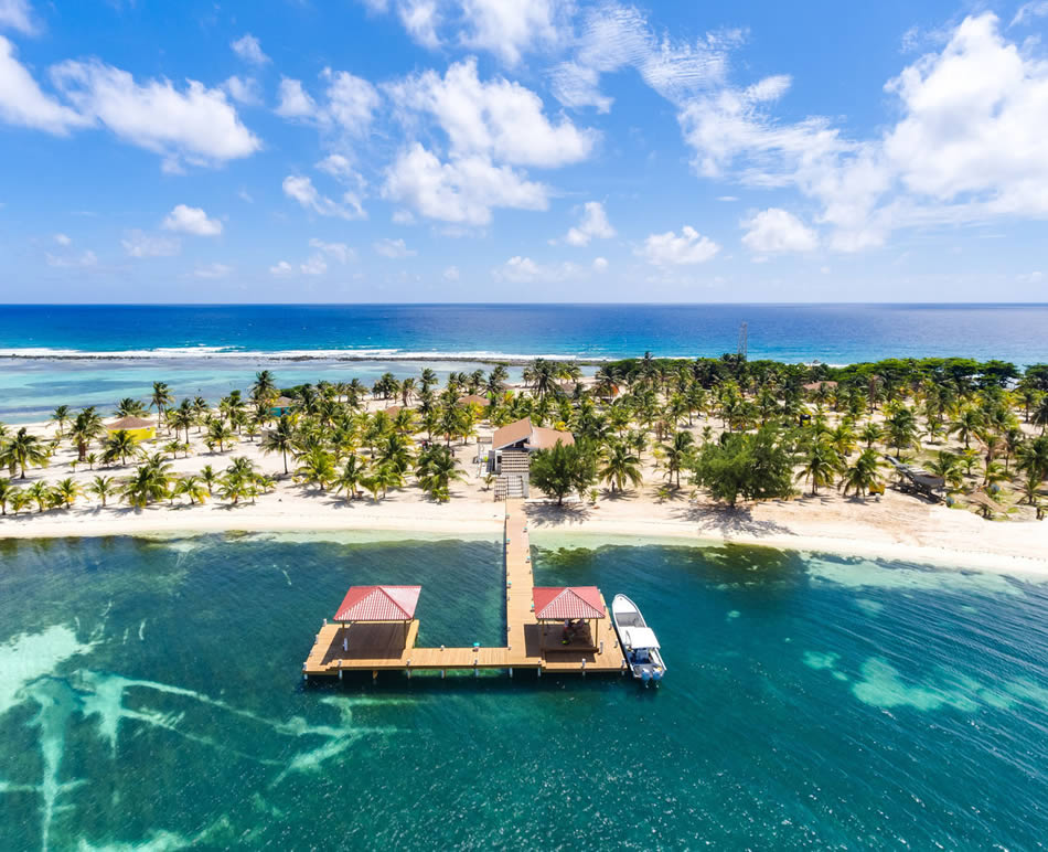 Manta Island Belize Location - Drone Shot