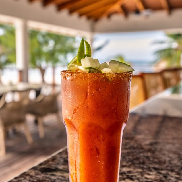 Ready for a Bloody Mary at Manta Island, Belize