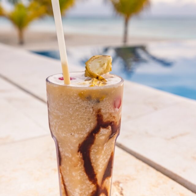 Delicious drinks at Manta Island, Belize