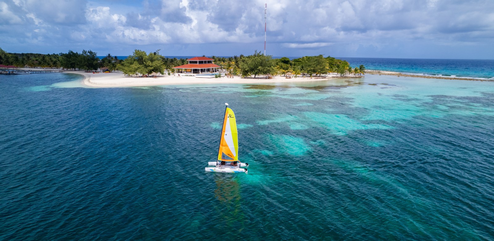 Hobie Cat Sailing Boat on Glover's Reef