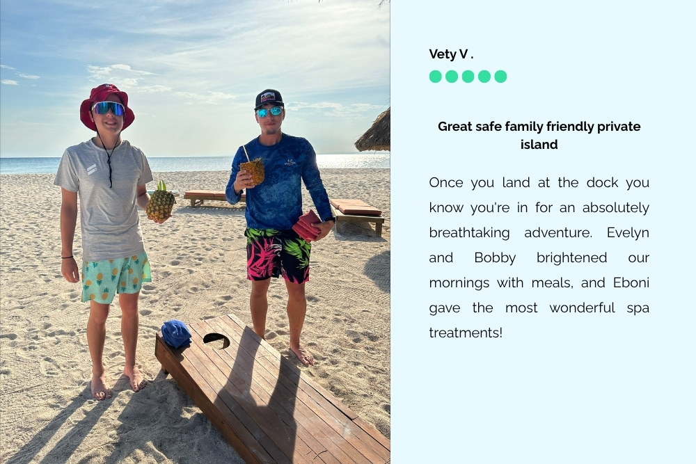 Beach games and fresh pineapple at Belize private island resort